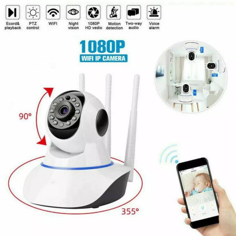 Cámara de seguridad WIFI 360° con resolución Full HD 1080p visión nocturna